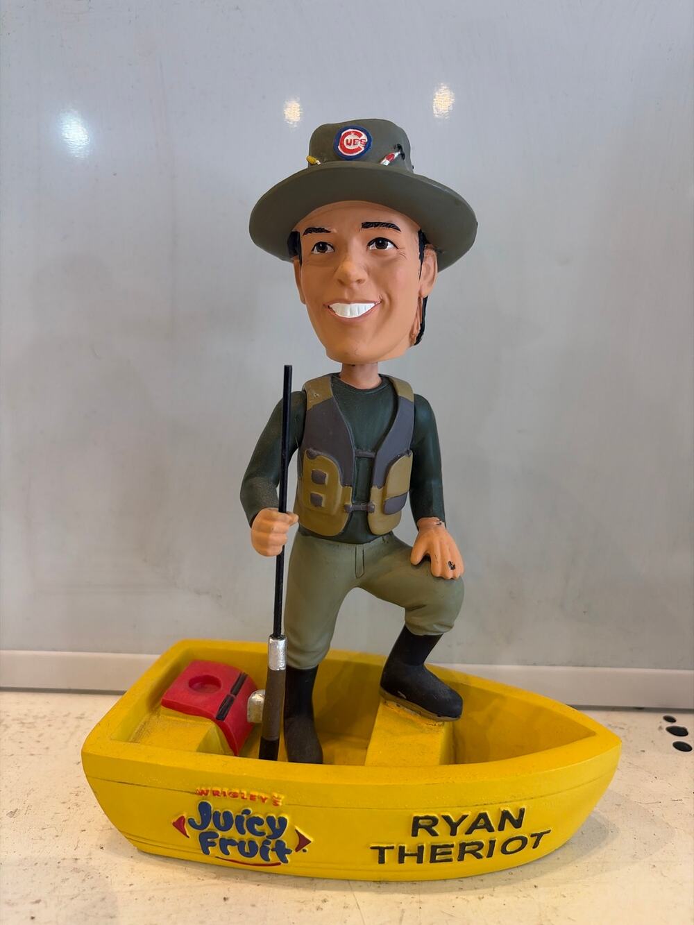 2010 Chicago Cubs Ryan Theriot Fishing Bobblehead Wrigley's Juicy Fruit SGA